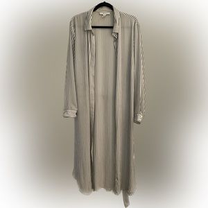 Striped long cardigan